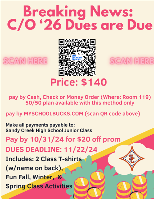 Pay your class dues on MySchoolBucks.